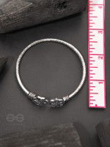 Misty Snowflakes- Oxidised Bangle Bracelet
