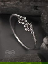 Fancy Florets - Oxidised Bangle Bracelet