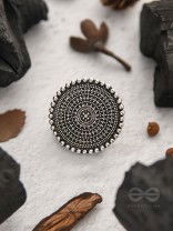 The Raven Halo- Oxidised Statement Ring