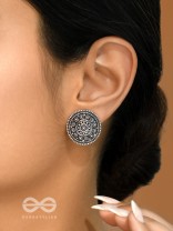 The Ebony Flowerbeds- Oxidised Stud Earrings