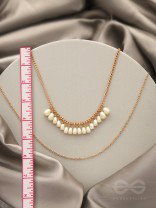 The Rain Shower- Golden Layered Pearl Necklace With Anti-Tarnish Coating 