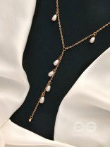 The Daisy Branch- Golden Pearl Necklace With Anti-Tarnish Coating 