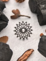 The Moon Glare- Oxidised Statement Ring