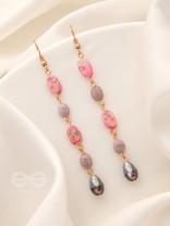 Drops of Chroma- Golden Embellished Earrings