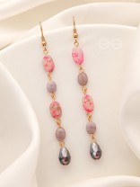 Drops of Chroma- Golden Embellished Earrings