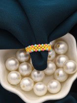 The Sunny Bubbles- Stretchable Colorful Beaded Ring