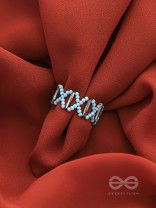 The Color Pop- Stretchable Arctic Blue Beaded Ring