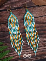 The Magma Ocean- Golden Embellished Earrings