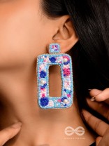 Hiranyada - The Ocean Treasure - Pearls, Beads And Sequins Hand Embroidered Earrings