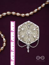 Tuhina- The Pristine Snowflake- Stones and Beads Embroidered Earrings