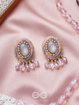 Arkasman- The Crystal Ball- Stones and Beads Embroidered Earrings 