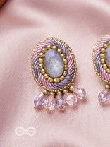 Arkasman- The Crystal Ball- Stones and Beads Embroidered Earrings 