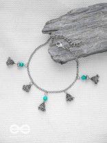 The Bell Curve- Oxidised Bead Anklet