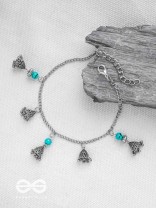 The Bell Curve- Oxidised Bead Anklet