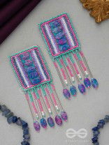 Adhvan- The Stony Path- Stones, Sequins and Beads Embroidered Earrings