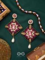 Kisalaya- The Delicate Bloom- Pearls and Stones Embroidered Earrings