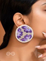 Samstara- Adorned with Flowers- Stones, Beads and Sequins Embroidered Earrings