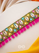 Dyotana - The Sparkling Colors - Shells, Resham And Mirror Hand Embroidered Choker Neckpiece