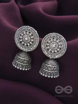 The Sun Glare- Oxidised Jhumka Earrings