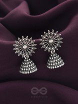 The Silver Sunbeams- Oxidised Jhumka Earrings
