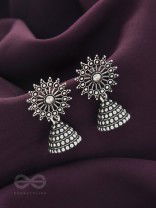 The Silver Sunbeams- Oxidised Jhumka Earrings