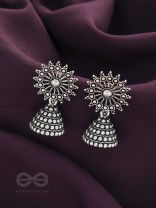 The Silver Sunbeams- Oxidised Jhumka Earrings