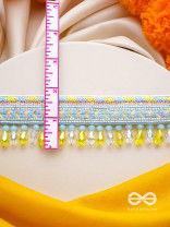 Kelih - Garden Of Sky - Resham, Cutdana And Glass Drops Hand Embroidered Choker Neckpiece