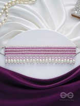 Aneeka- The Colorful Lanes- Pearl and Glass Beads Embroidered Choker Necklace