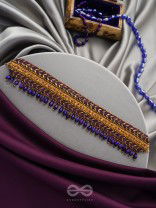 Aktaa- The Night Sky- Glass Beads and Lace Embroidered Choker Necklace