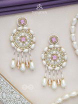 Valaaya- The Decorated Spheres- Pearl and Stone Embroidered Earrings