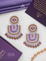 Aashyam- The Setting Sun- Beads and Sequins Embroidered Earrings