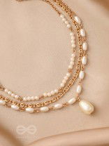  Drops of Sunlight- Golden Pearl Choker Necklace