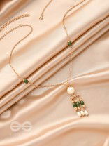 Jade N Ivory- Golden Embellished Necklace With Anti-Tarnish Coating 