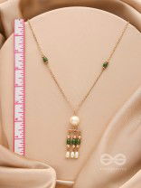 Jade N Ivory- Golden Embellished Necklace With Anti-Tarnish Coating 