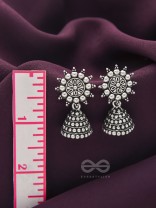 The Pearly Sun- Oxidised Jhumka Earrings