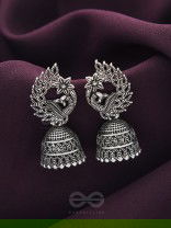 The Bird of Wonder- Oxidised Jhumka Earrings