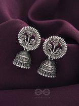 In Full Bloom- Oxidised Jhumka Earrings