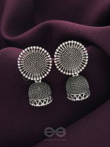 The Blazing Sunbeams- Oxidised Jhumka Earrings