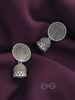 The Blazing Sunbeams- Oxidised Jhumka Earrings