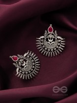 The Violet Vesper- Oxidised Embellished Earrings