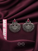 The Violet Vesper- Oxidised Embellished Earrings