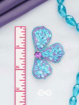 kuvalaya- The Blue Bloom- Stones and Sequins Embroidered Earrings