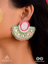 Svastamita- The Beautiful Sunset- Mirror and Resham Embroidered Earrings