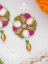 Vaarksha- The Colorful Forest- Resham, Sequins and Beads Embroidered Earrings