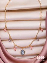 The Crystal Hail- Golden Embellished Necklace With Anti-Tarnish Coating