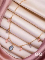 The Crystal Hail- Golden Embellished Necklace With Anti-Tarnish Coating