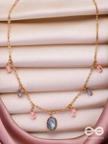 The Crystal Hail- Golden Embellished Necklace With Anti-Tarnish Coating