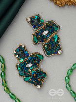 Dhvaanta- The Night Sky- Stone and Sequins Embroidered Earrings