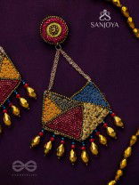 Dyuvan- The Colorful Paradise- Resham and Glass Beads Embroidered Earrings