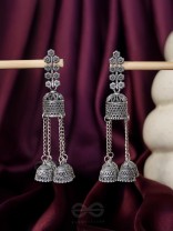 The Temple BellsOxidised Jhumka Earrings